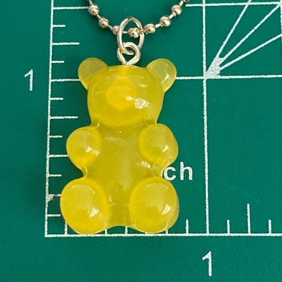 Gummy Bear Charm Necklace Pineapple Yellow Resin 19" Ball Chain Ardene NWT Cute - Picture 8 of 9